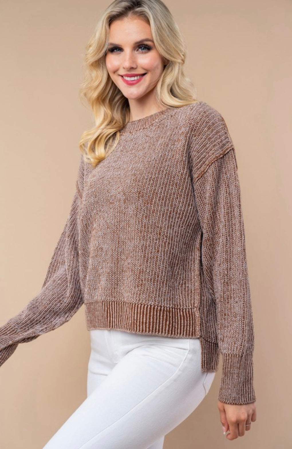 Brown Round Neck Sweater