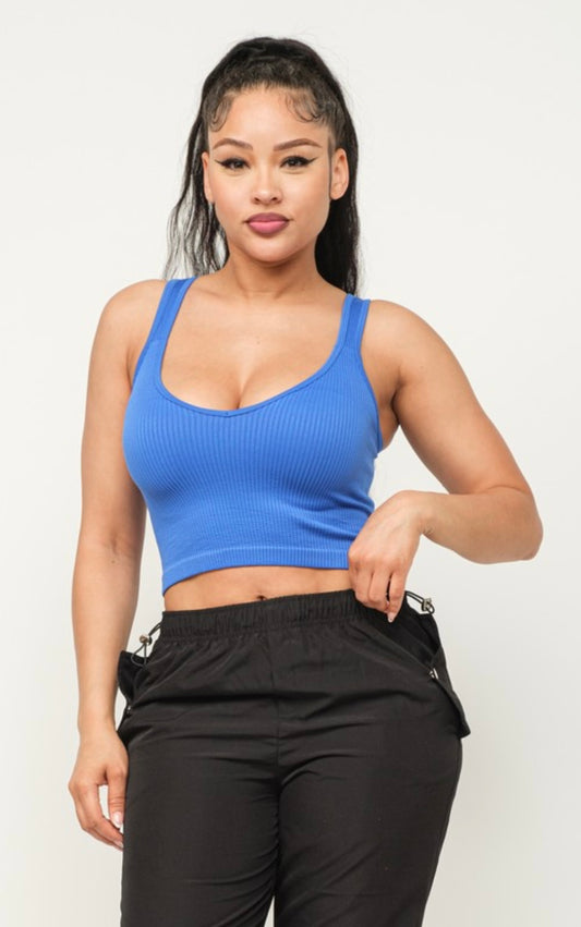 Stretchy Seamless V-Neck Tank