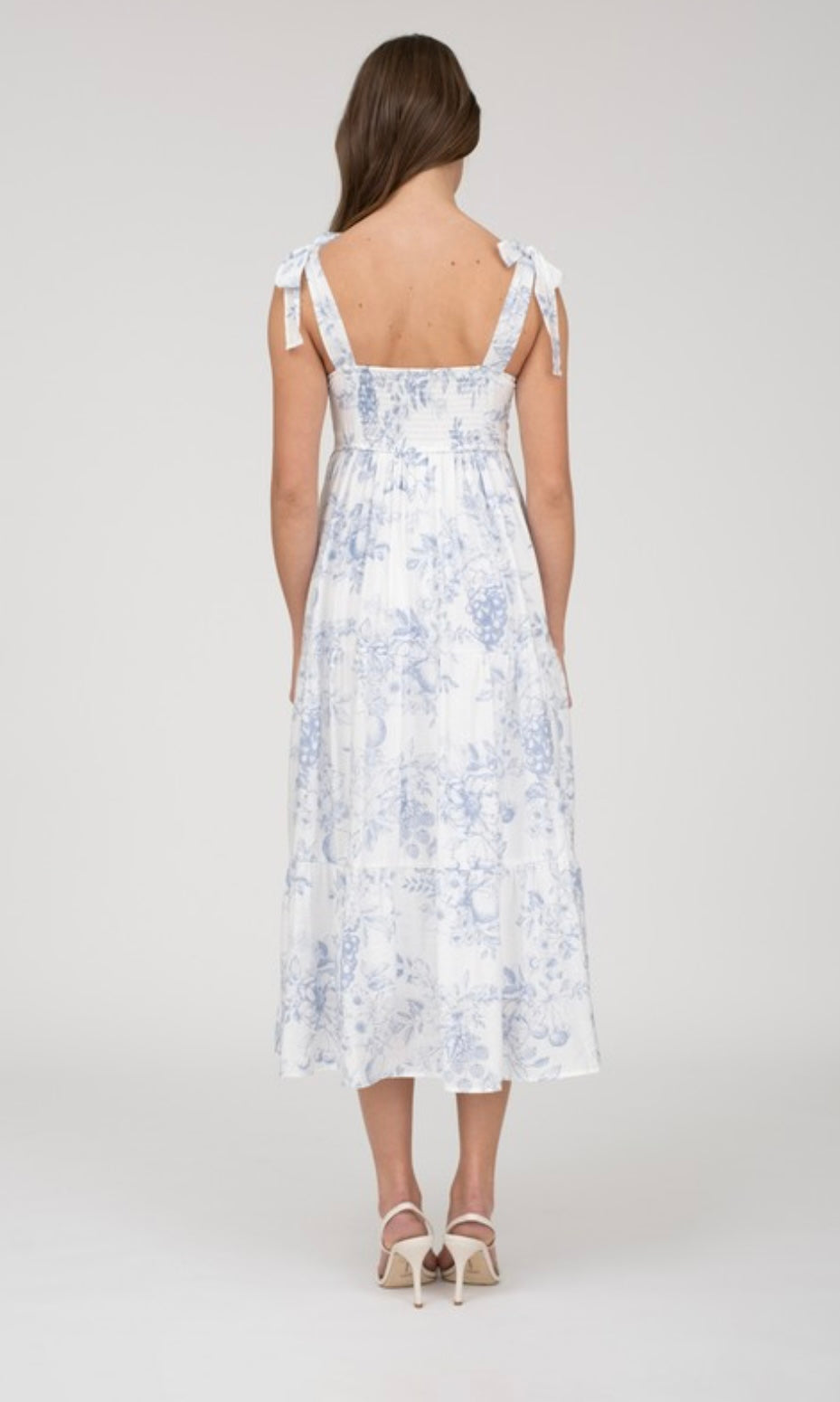 Fruit Blossom Tiered Midi Dress