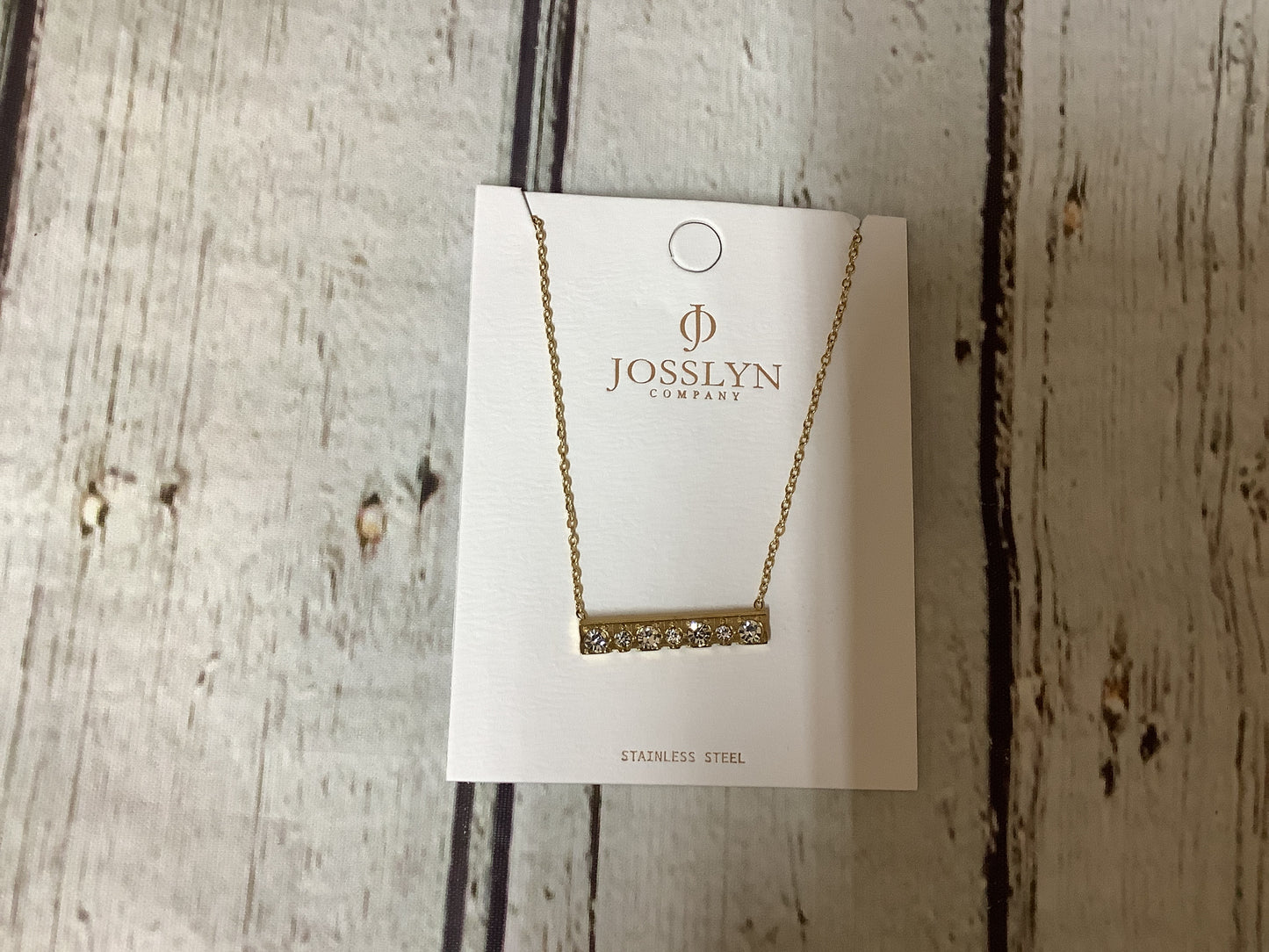 18k stainless steel free bar necklace