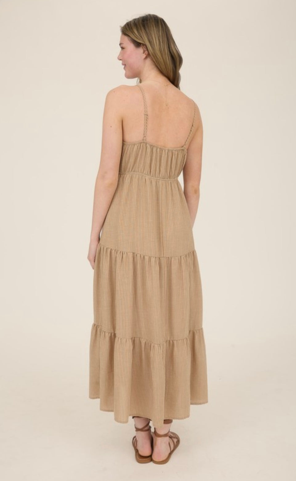 Striped Tiered Midi Sundress