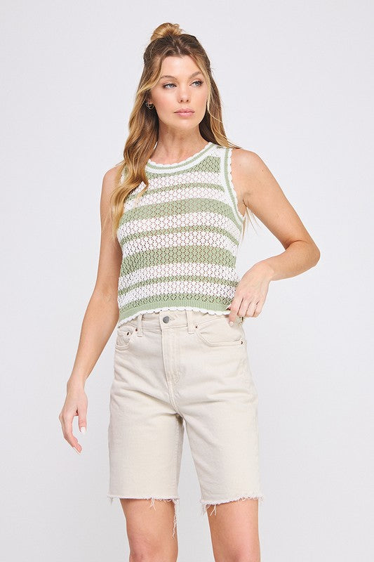 Sage crochet knit top
