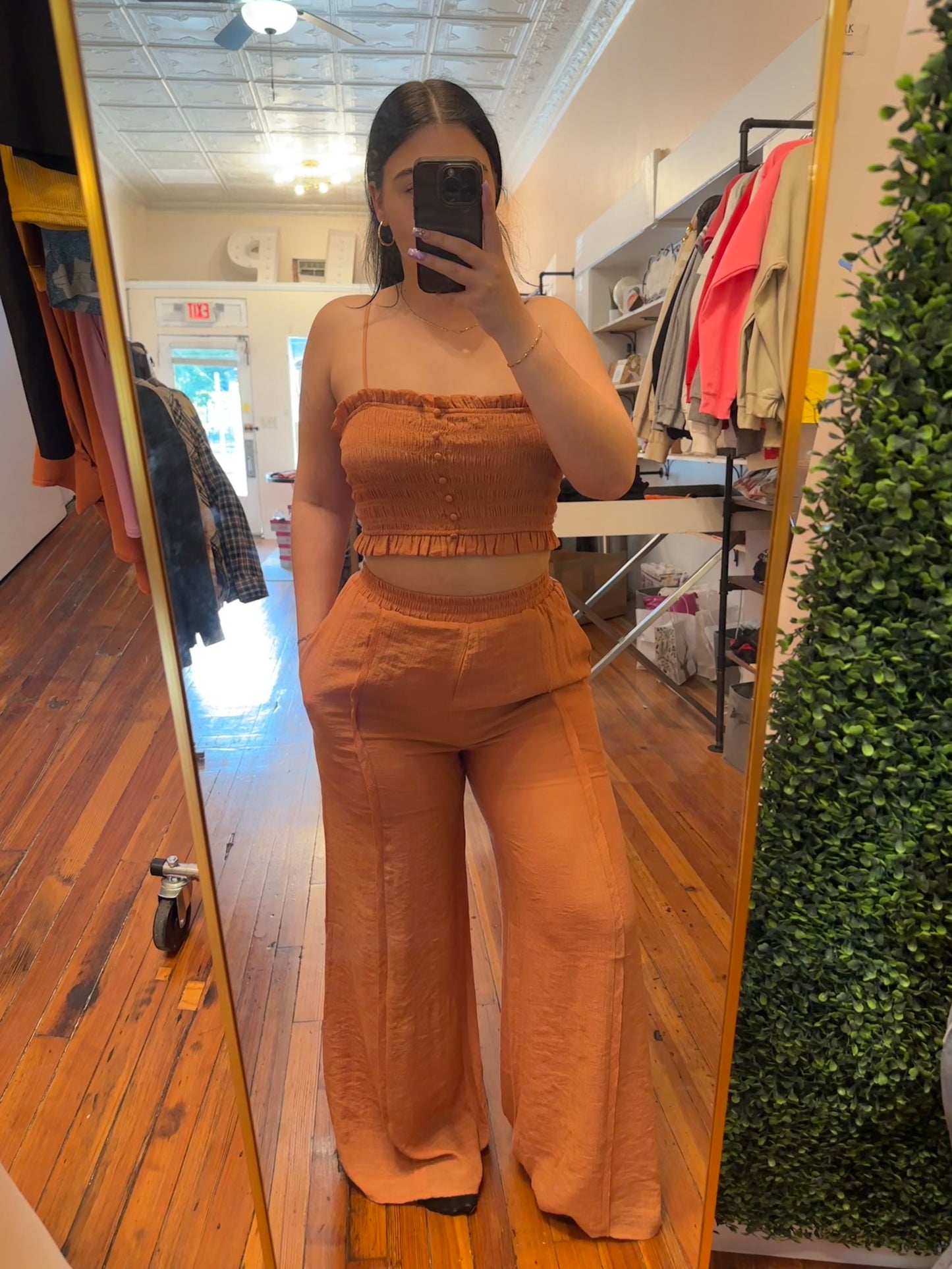 Terracotta Stretchy Cropped Tank