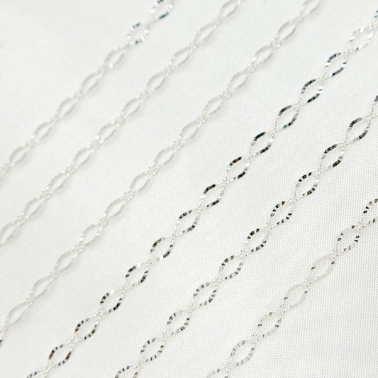 1370SBSS. Sterling Silver Diamond Cut Oval Cable Link Chain