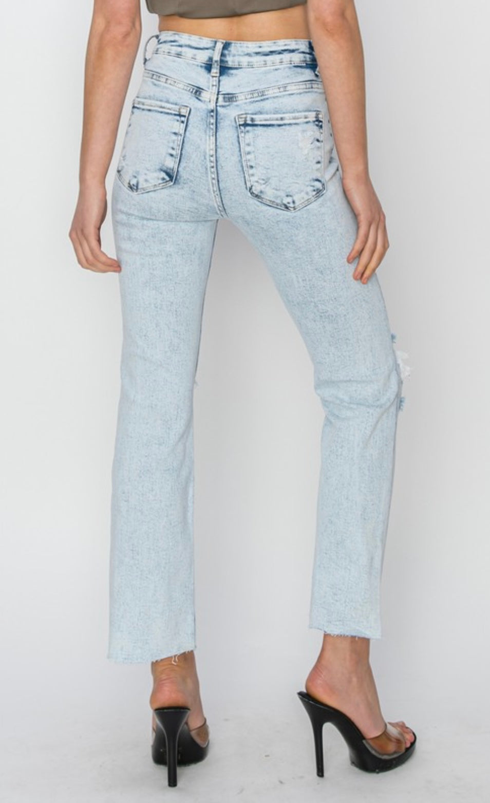 HiRise Acid Wash Straight Jeans