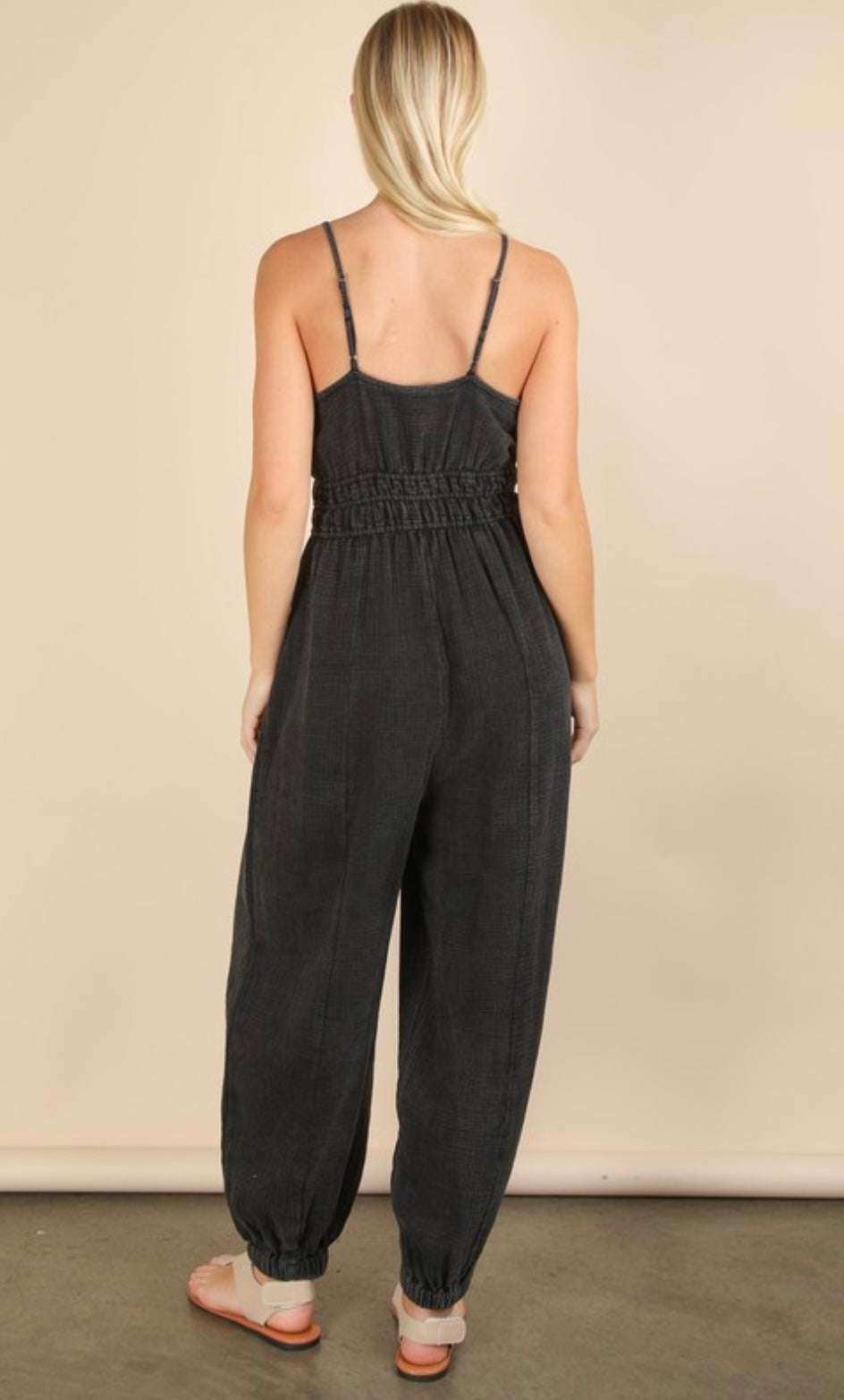 Mineral Washed Cotton Jumpsuit