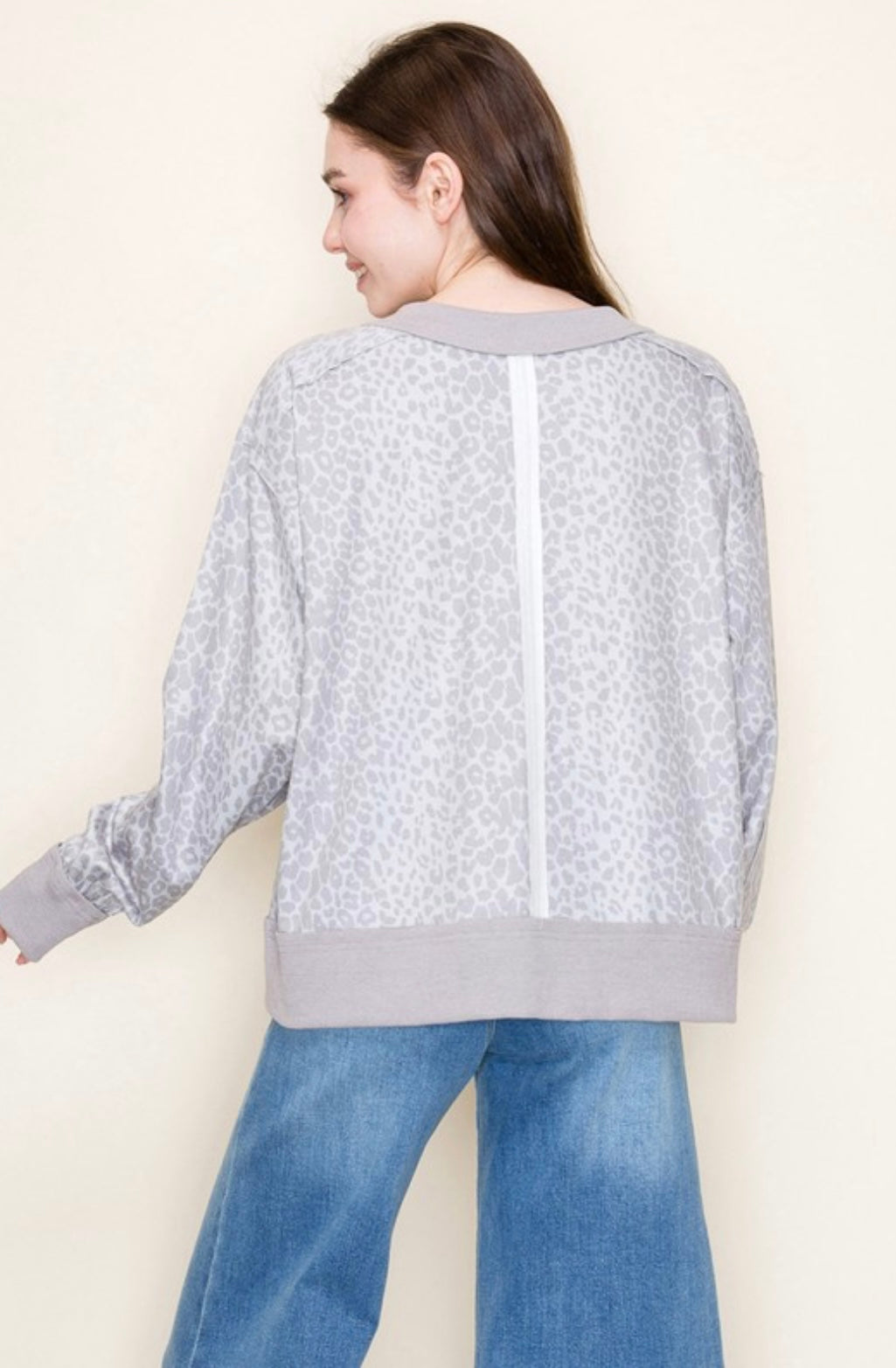 Long Sleeve Leopard Top