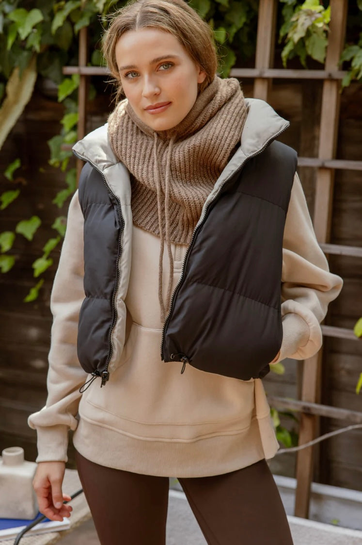 Reversible Zip Up Puffer Vest