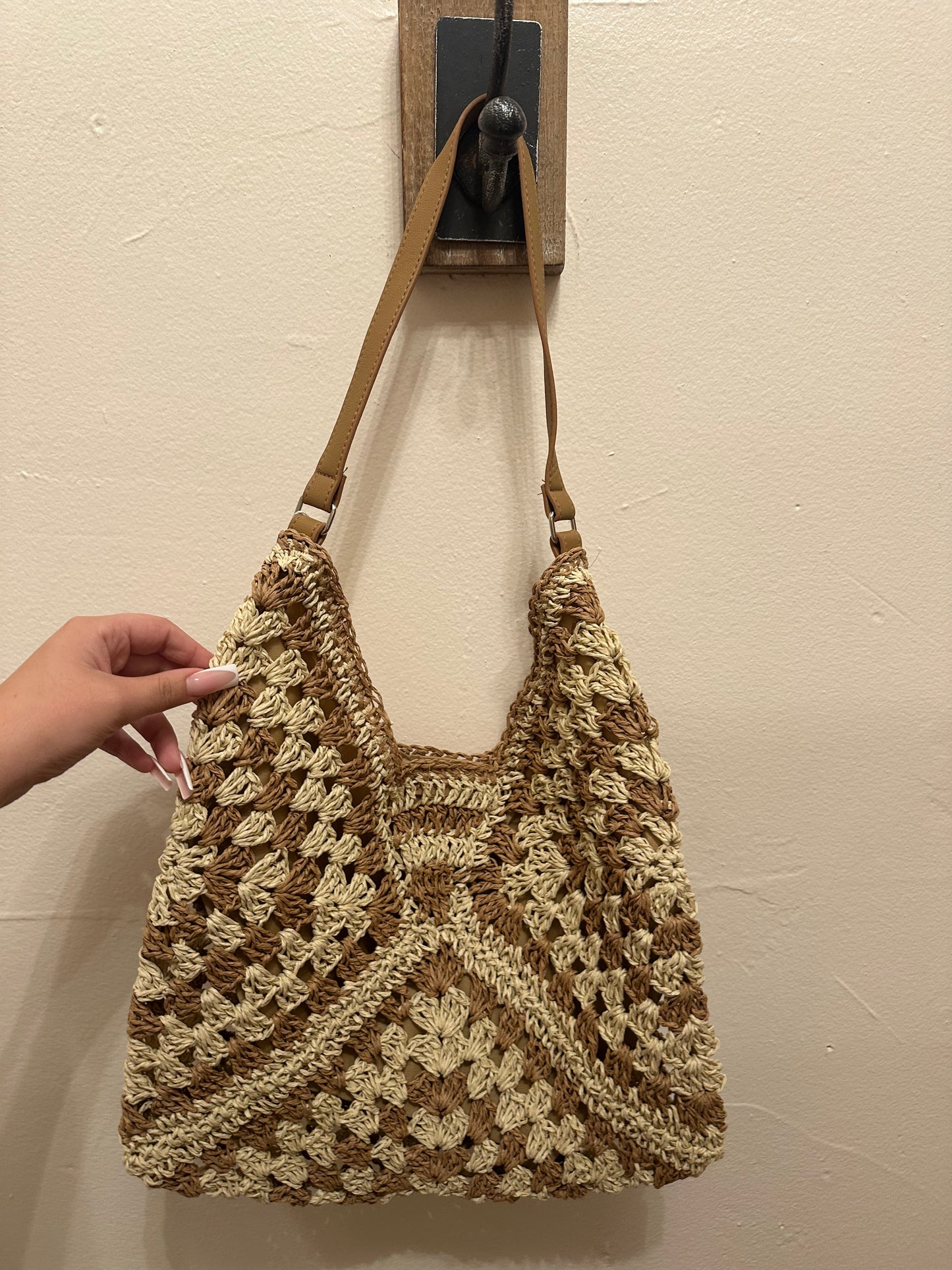 2 Tone Woven Shoulder Bag
