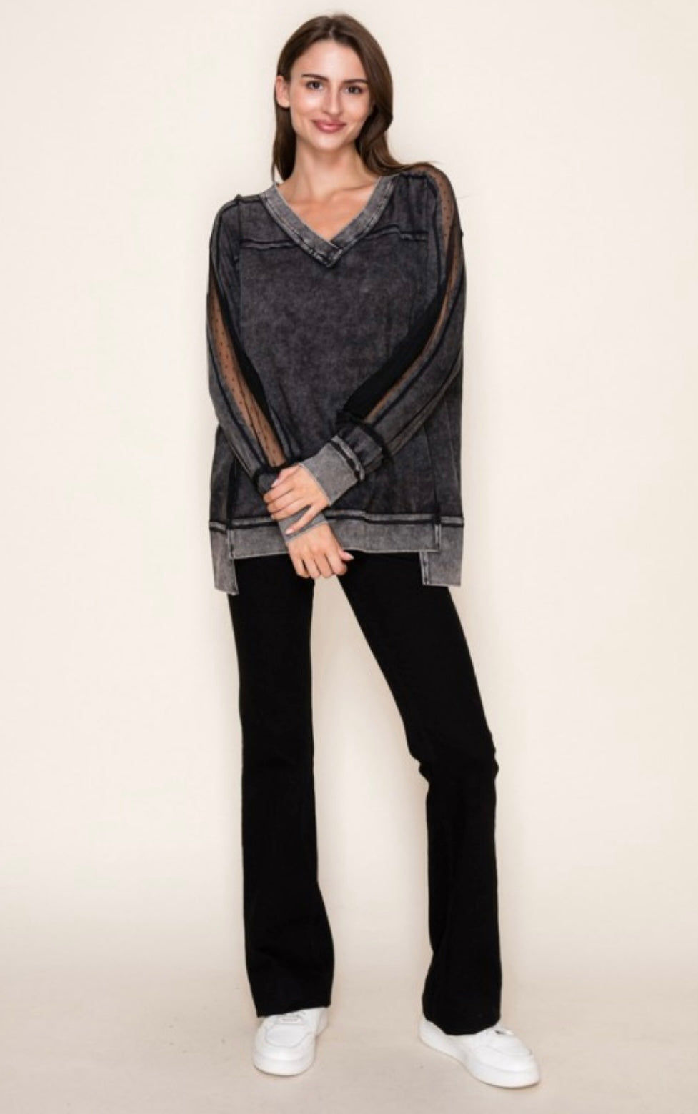 Mesh Long Sleeve Top