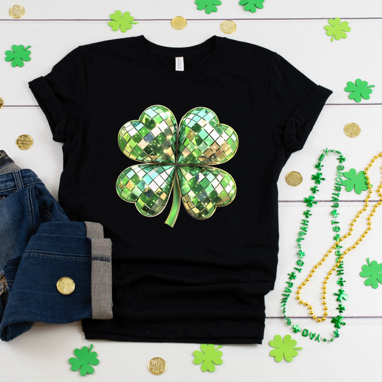 St Patricks Disco Shamrock Graphic Tee