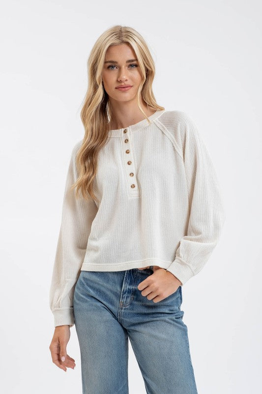 Raglan Henley Top