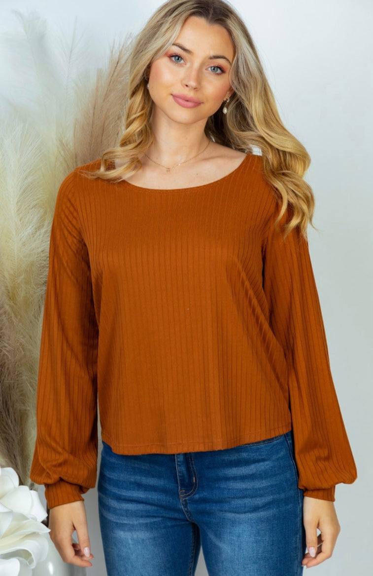Long Sleeve Tie Back Top