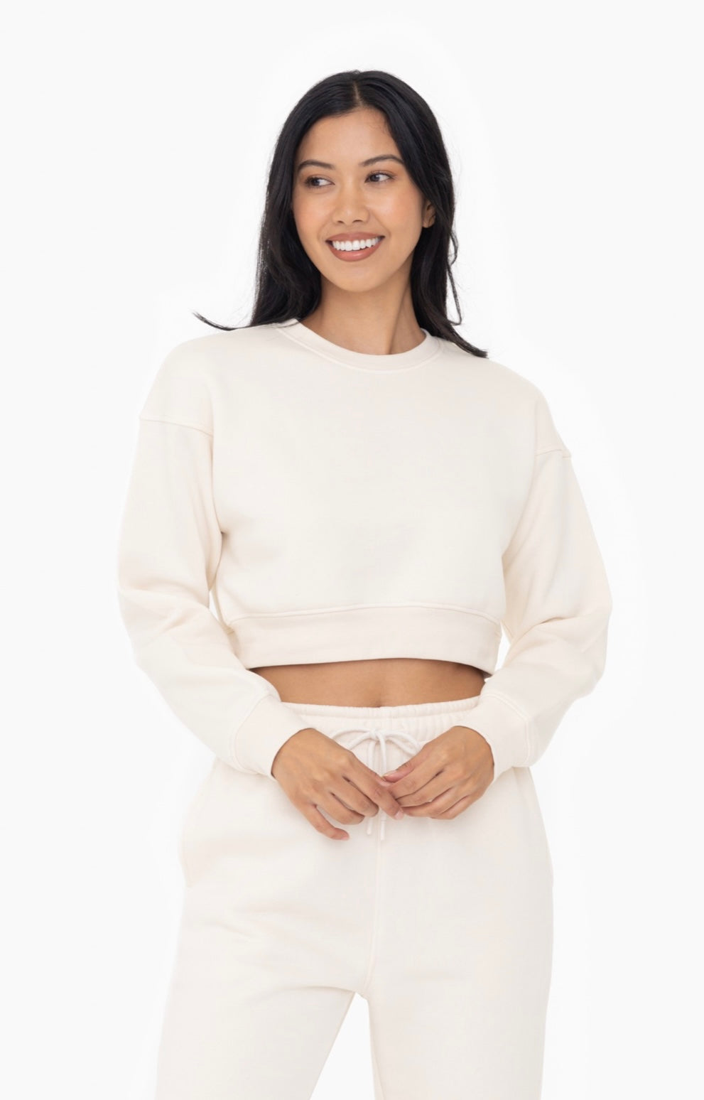 Cropped Fleece Sweatshirt