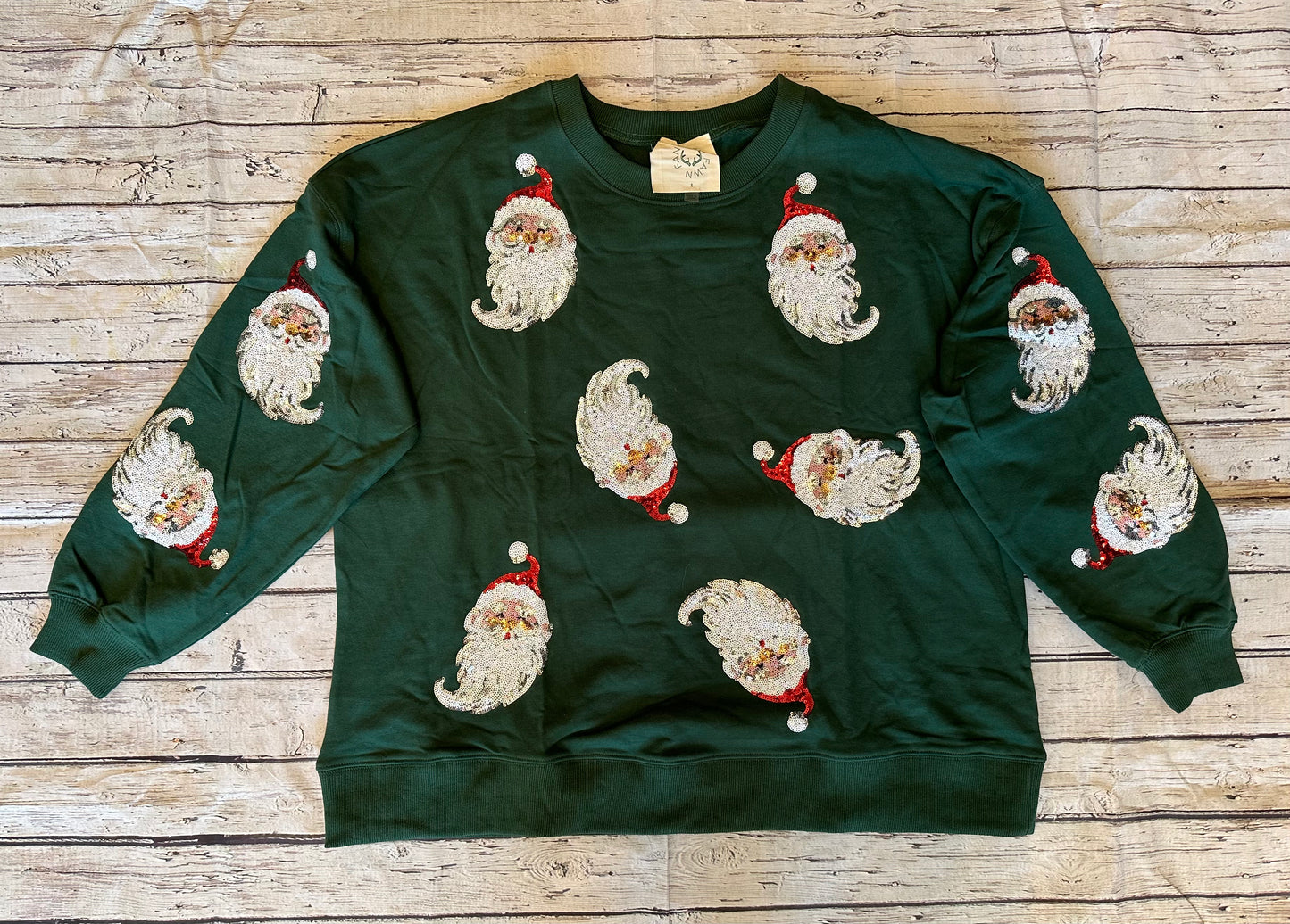 Sequin Santa Crewneck