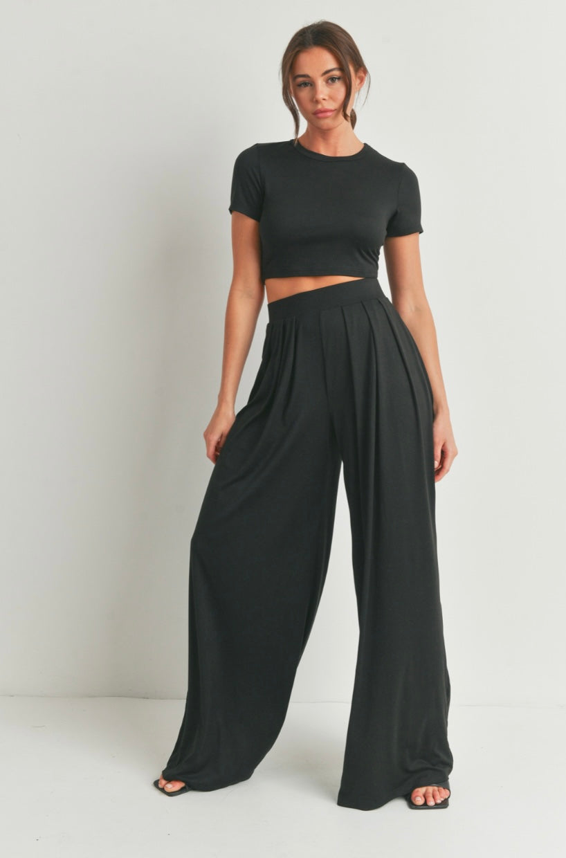 Crop Top and Palazzo Pants Set