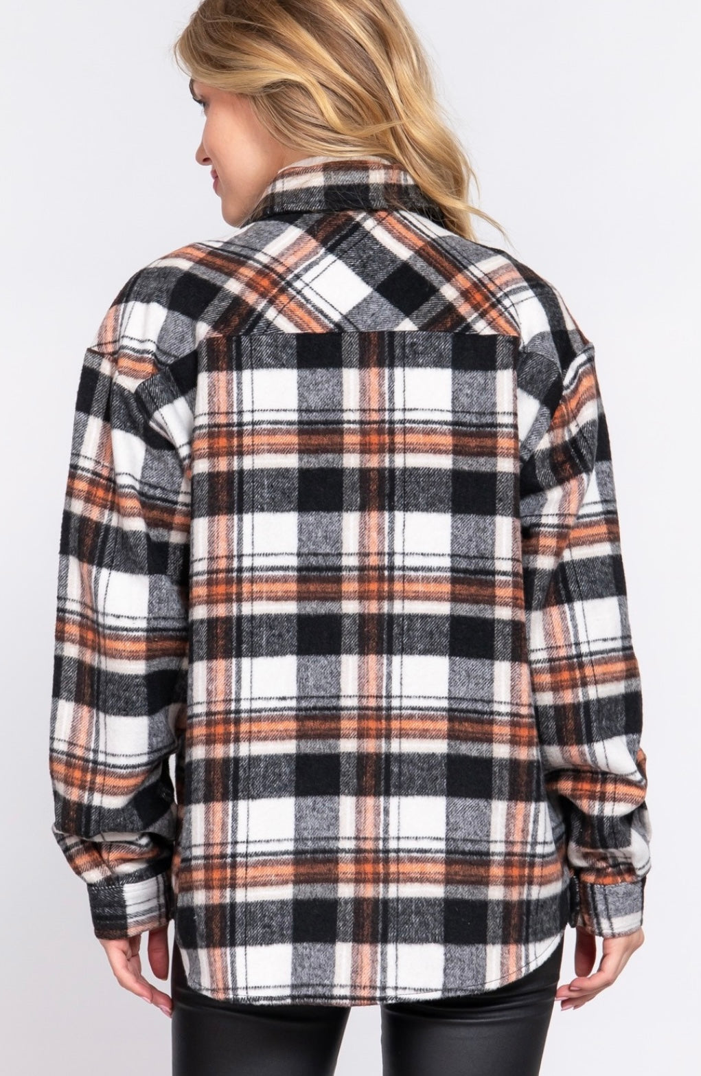Long Sleeve Plaid Casual Jacket