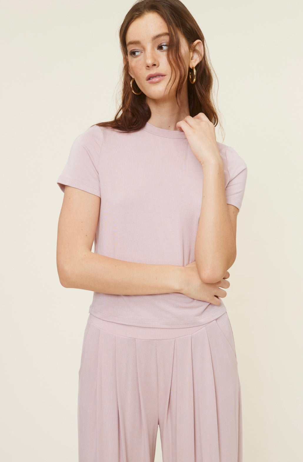 Short Sleeve Palazzo Pant Set