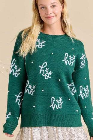 Ho Ho Ho Pearl Sweater crewneck