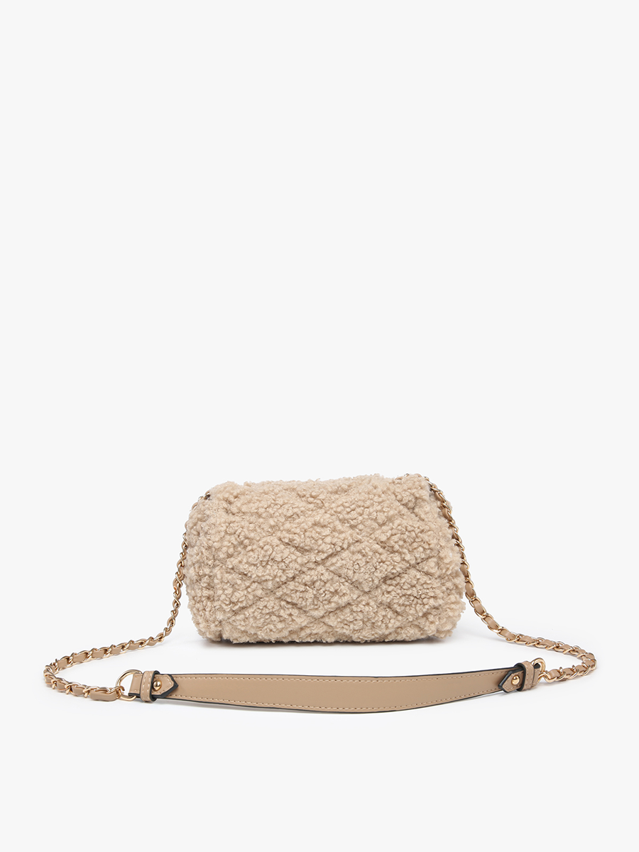 JN2409 Sofia Sherpa Crossbody w/ Chain Strap
