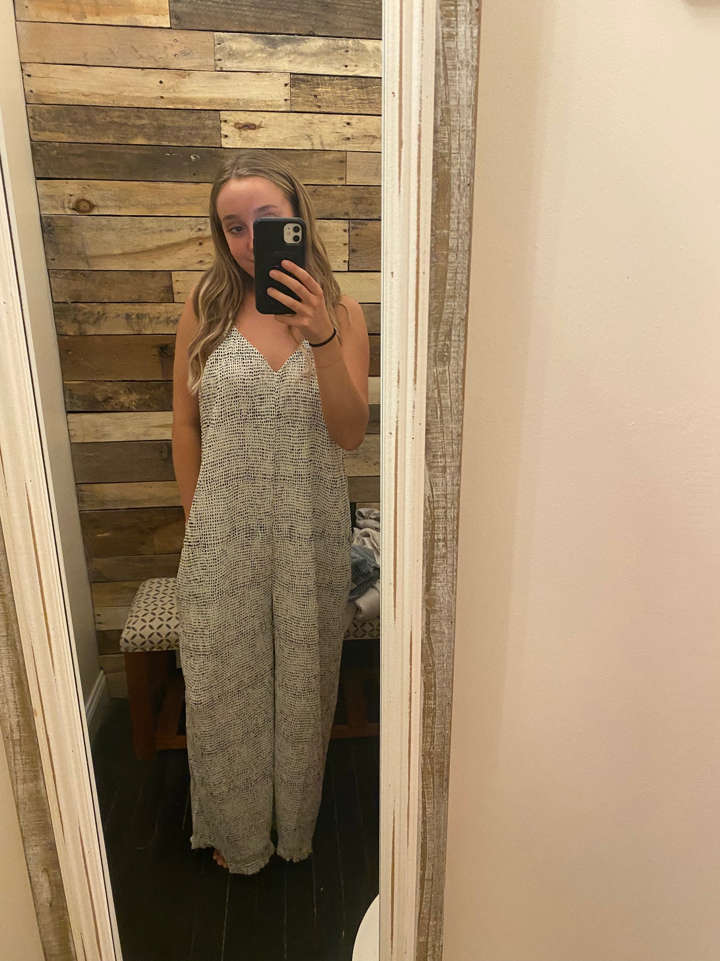 White Dotted Loose Romper