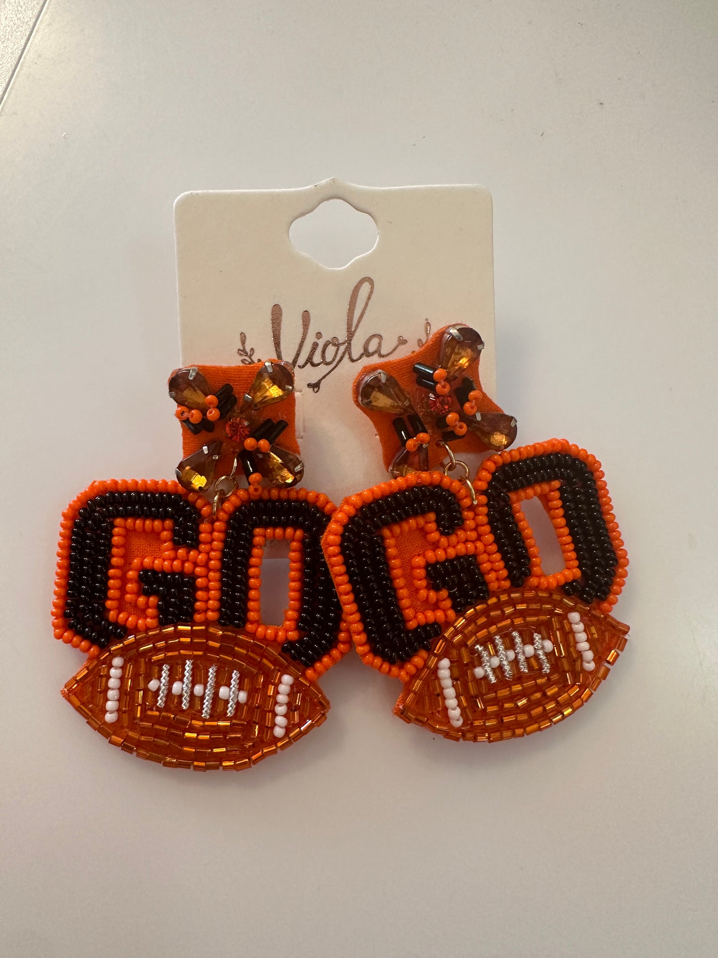Beaded Bengals Earrings