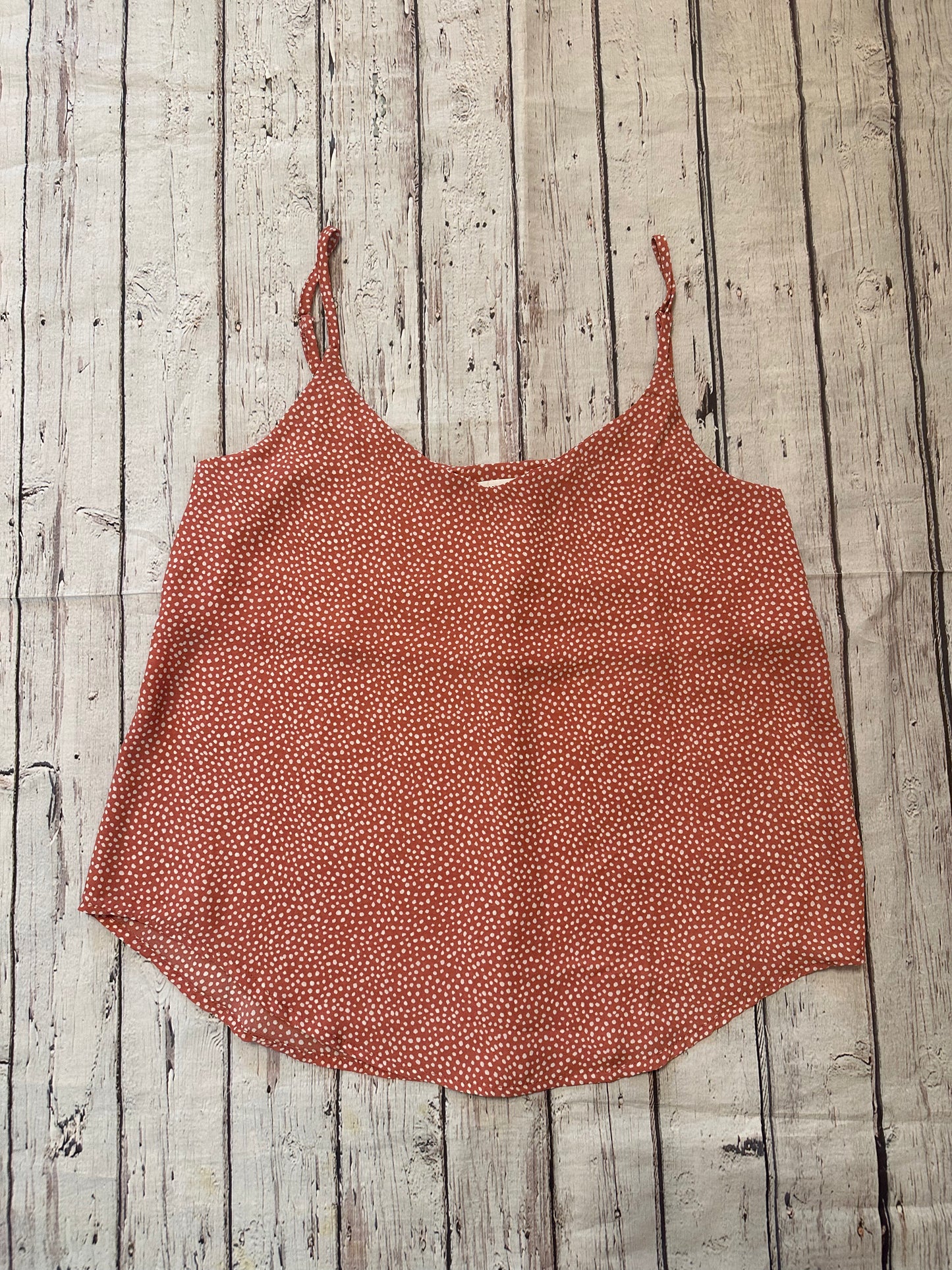 Terracotta V-Neck Dot Woven Top