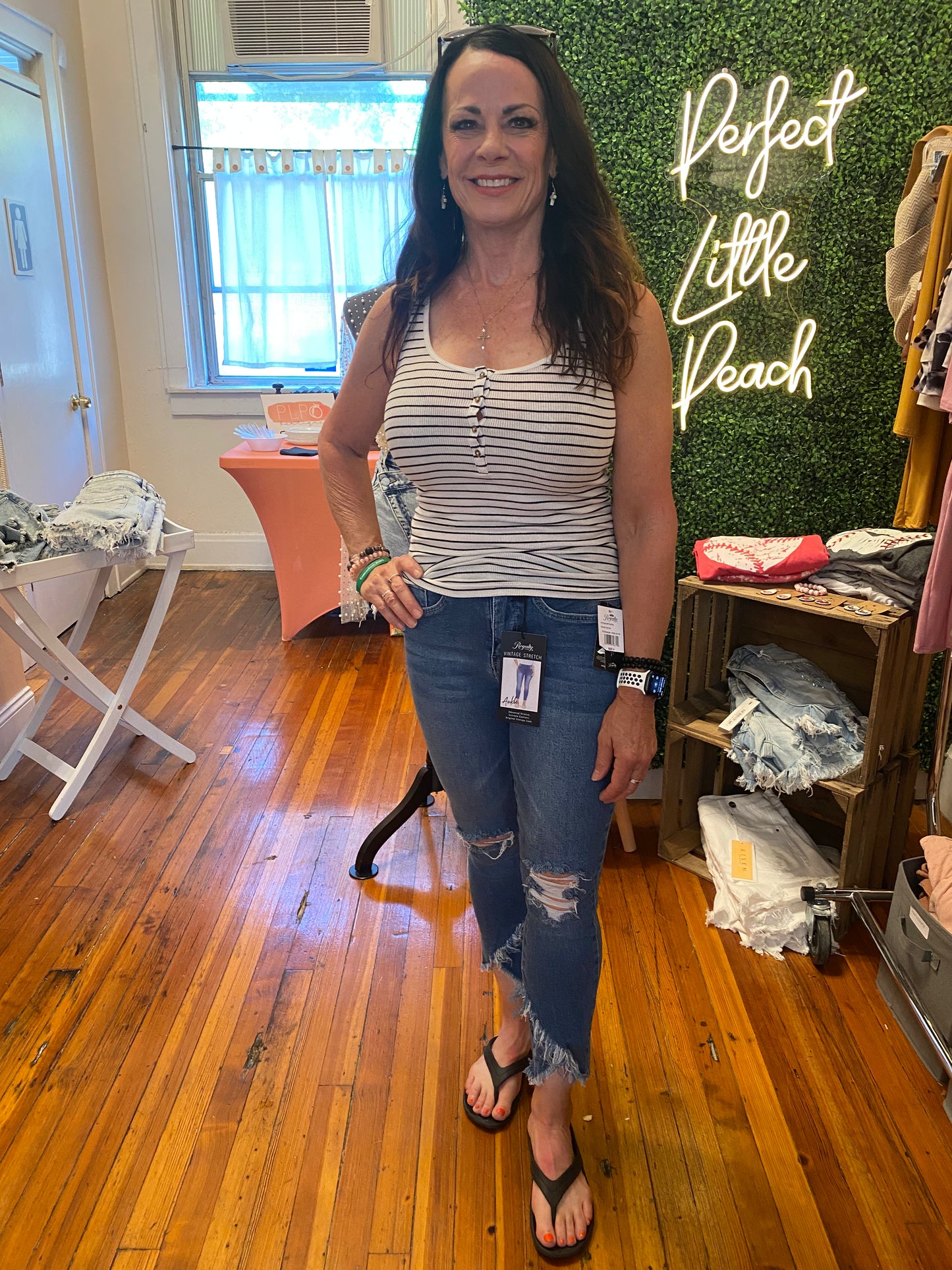 Vintage Basic Hem Ankle Jeans