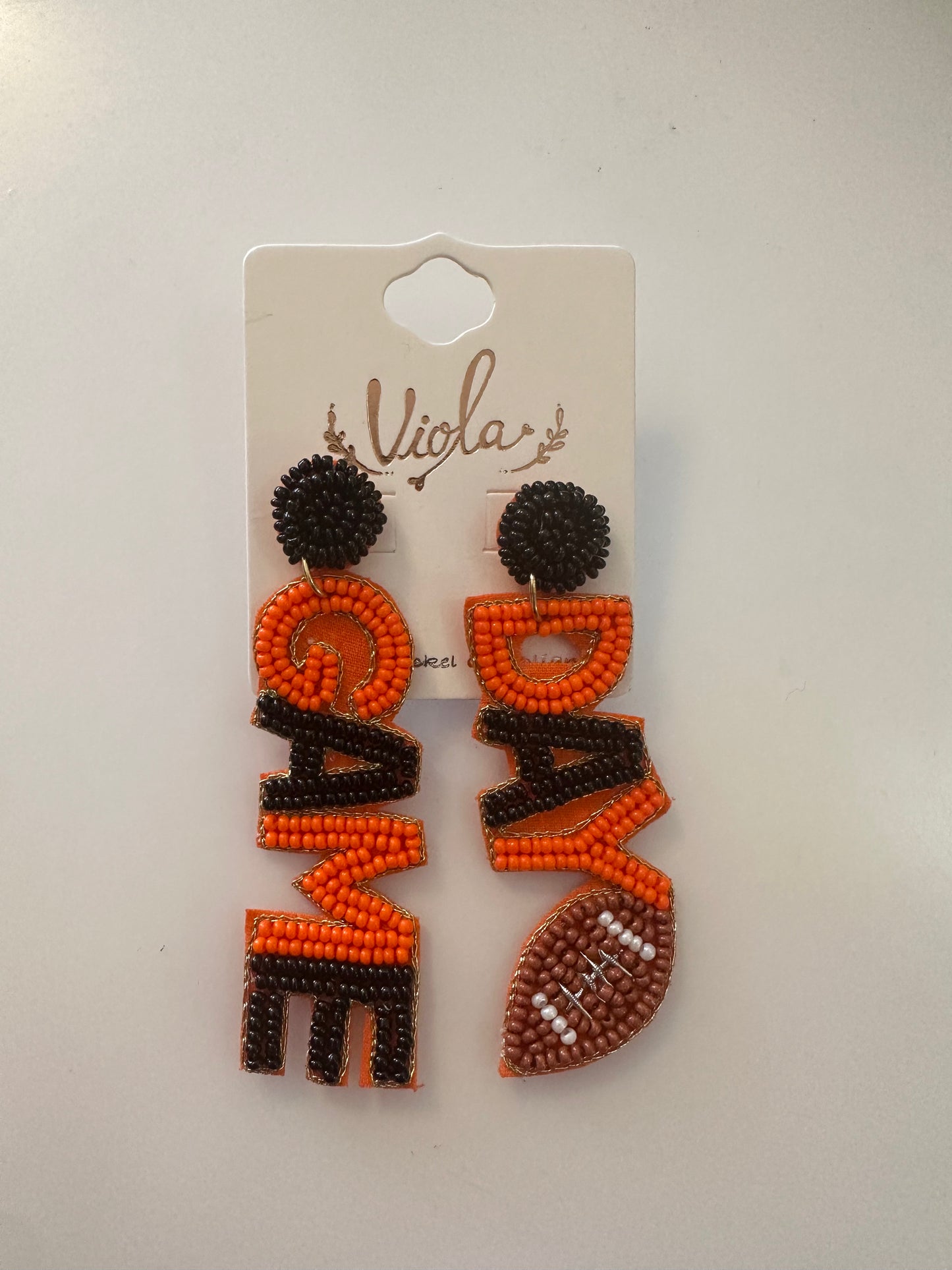 Beaded Bengals Earrings