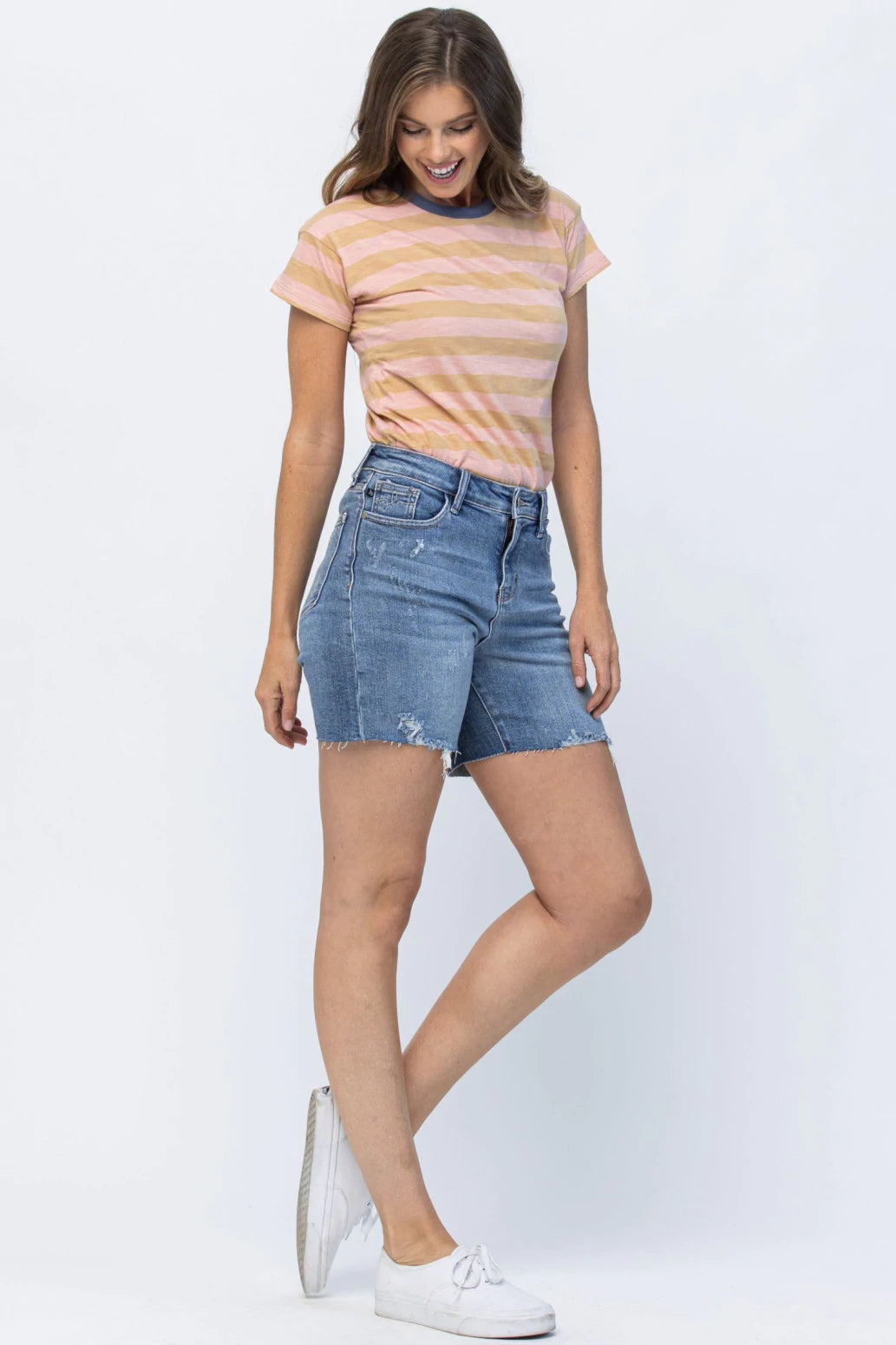 Judy Blue high waisted embroidered pocket cutoffs