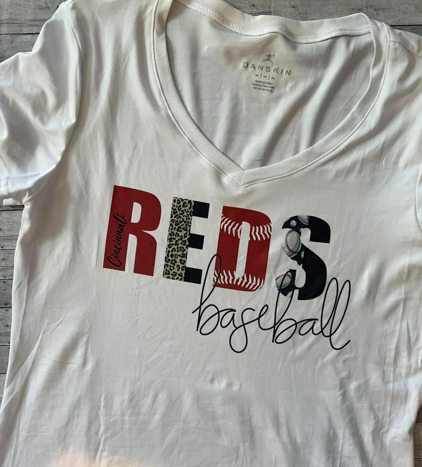 The Shine Creation - White Reds Baseball Tee