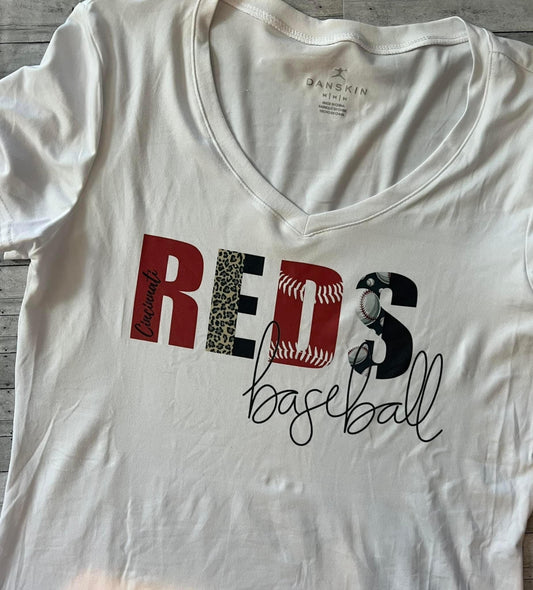 The Shine Creation - White Reds Baseball Tee
