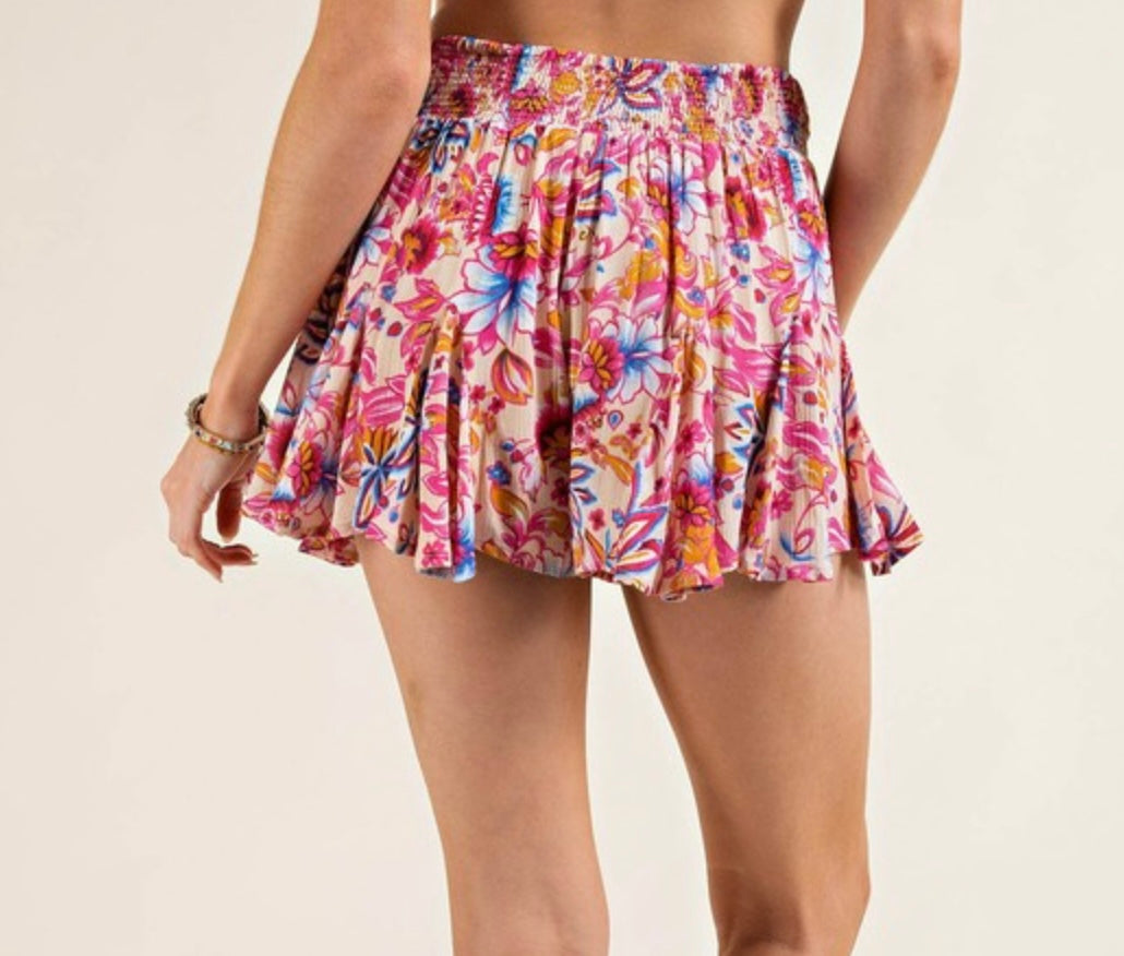 Floral Pink Combo Skort