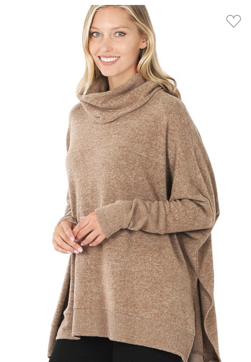 Cowl Neck Poncho Sweater