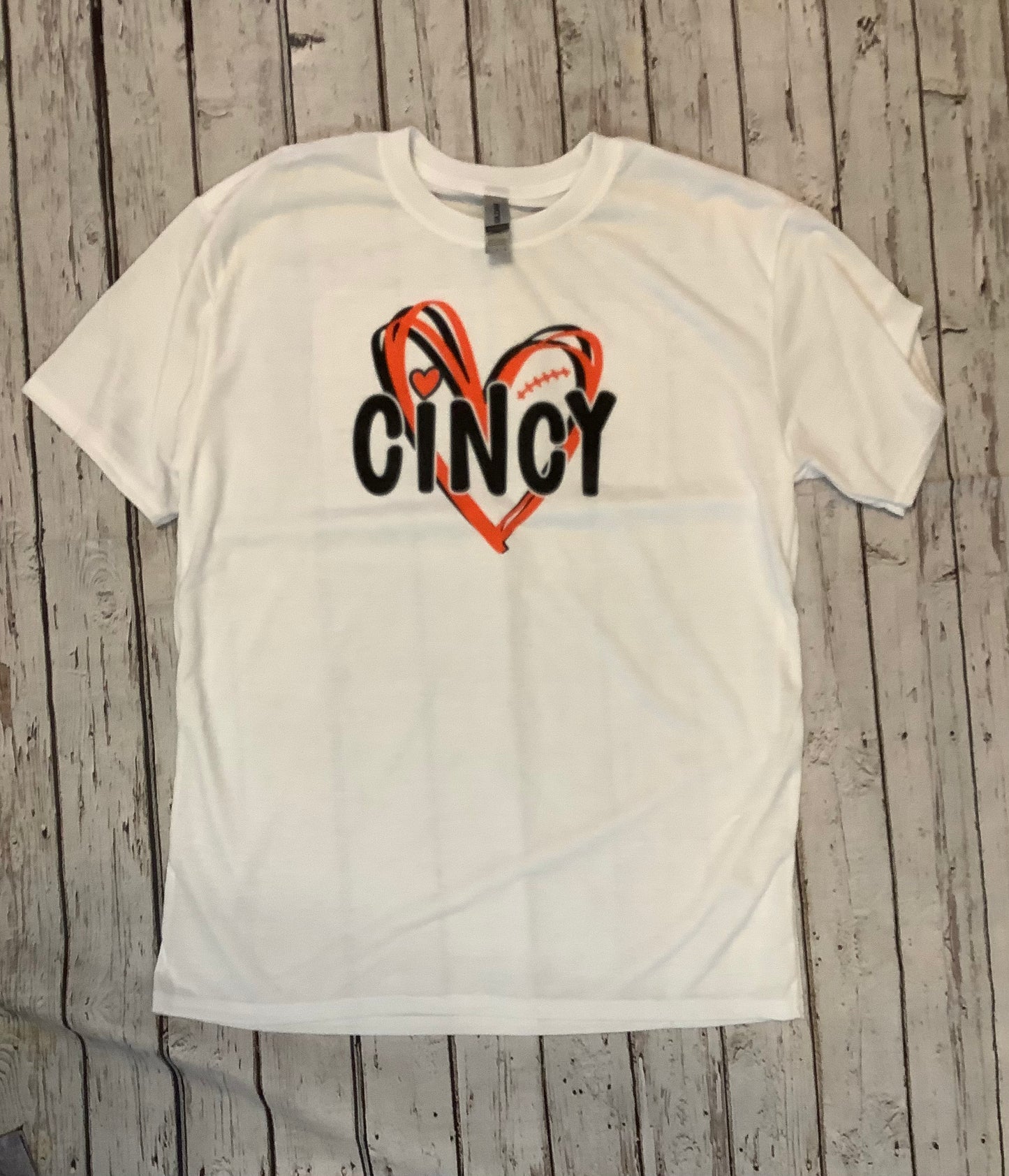 The Shine Creation- White Heart Cincy Tee