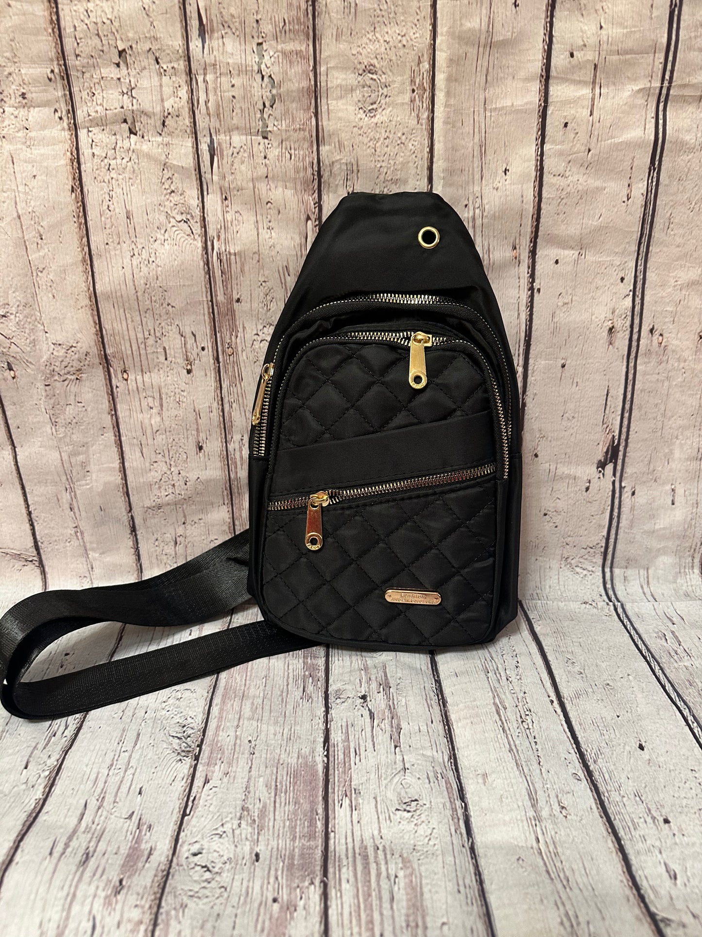 Black and Gold Sling Bag