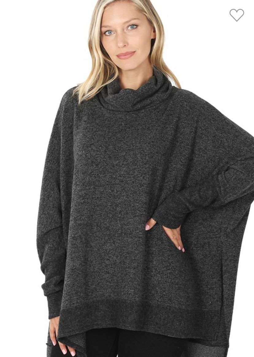 Cowl Neck Poncho Sweater