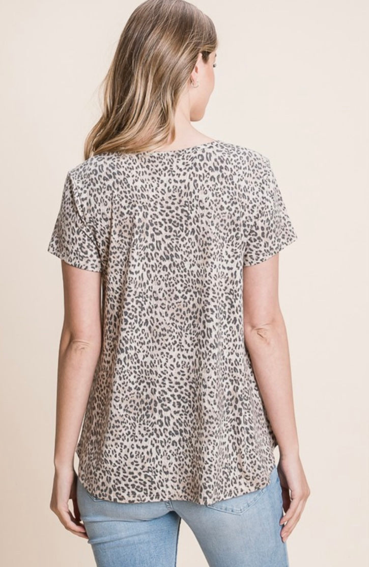Leopard Print Basic Tee
