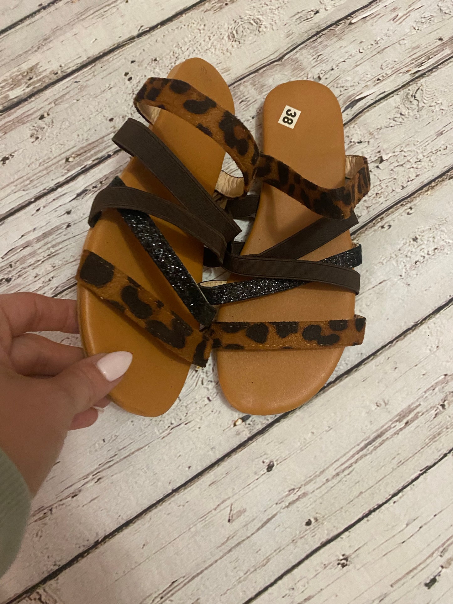 Animal Print Crisscross Sandals