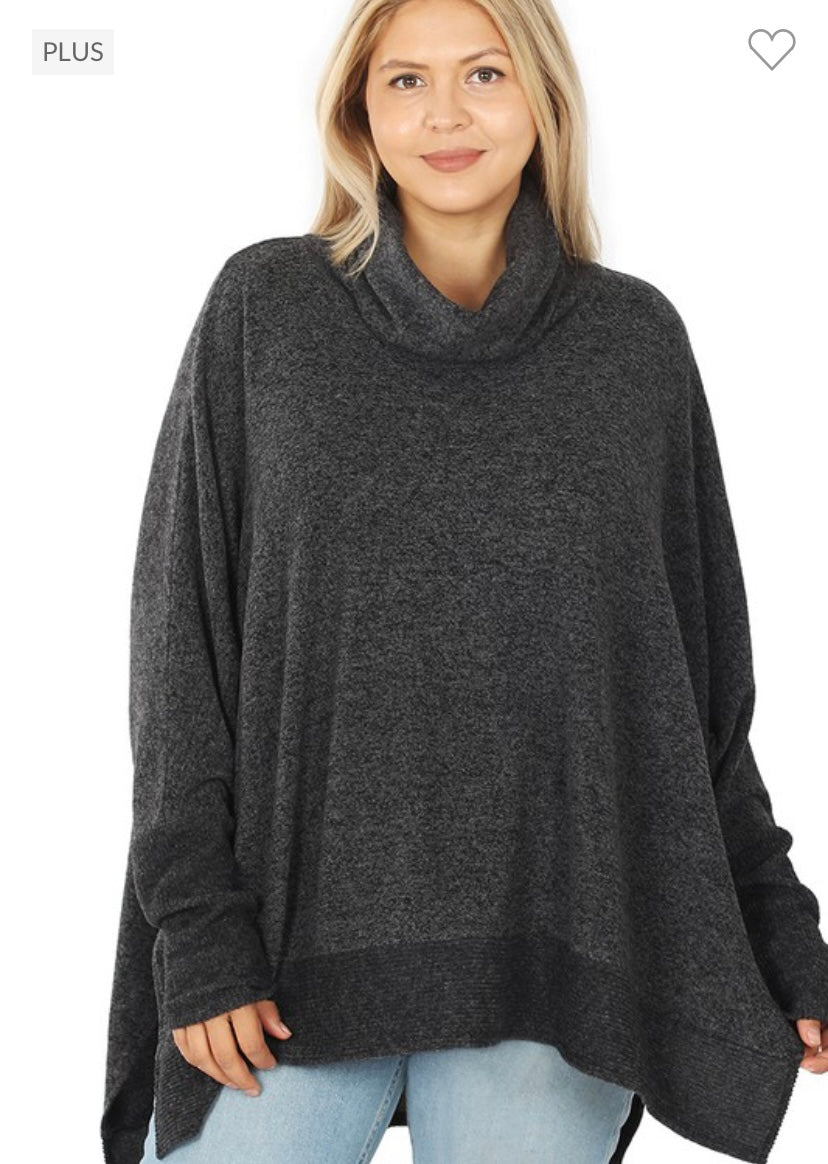Cowl Neck Poncho Sweater