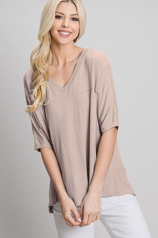 Relaxed V Neck Knit Top