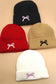 SOFT RIBBED KNIT BOW ACCENT BEANIES HAT | 40BN916
