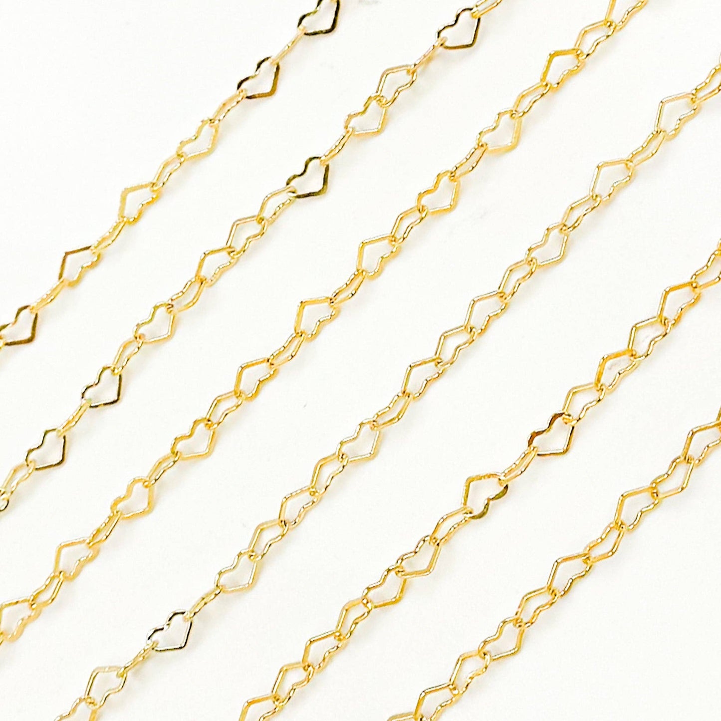 A35F/SPGF. 14K Gold Filled Flat Heart Link Chain