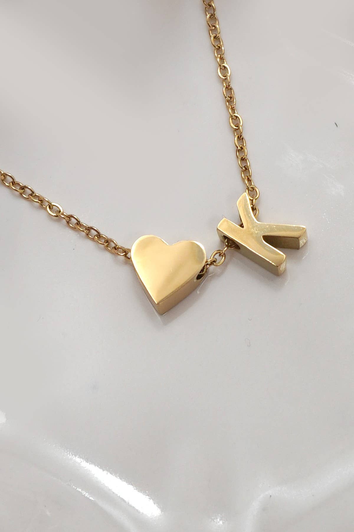 18K STAINLESS STEEL TARNISH FREE INITIAL NECKLACE | 40NK9440