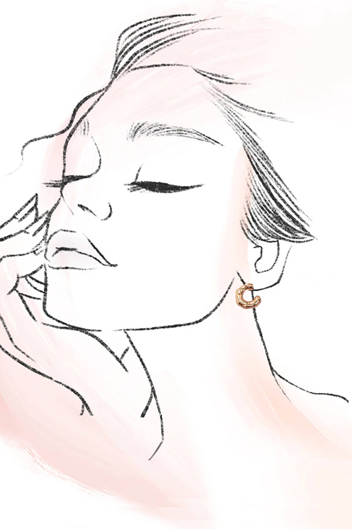 HEART DROP PEARL STUDED HOOP TRIO EARRINGS | 80E6397