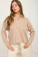 EXPOSED SEAM LONG SLEEVE TEXTURED KNIT POLO