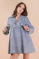 Washed Chambray Collared Mini Dress