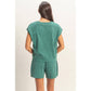 Sleeveless Crew Neck Top and Shorts Set