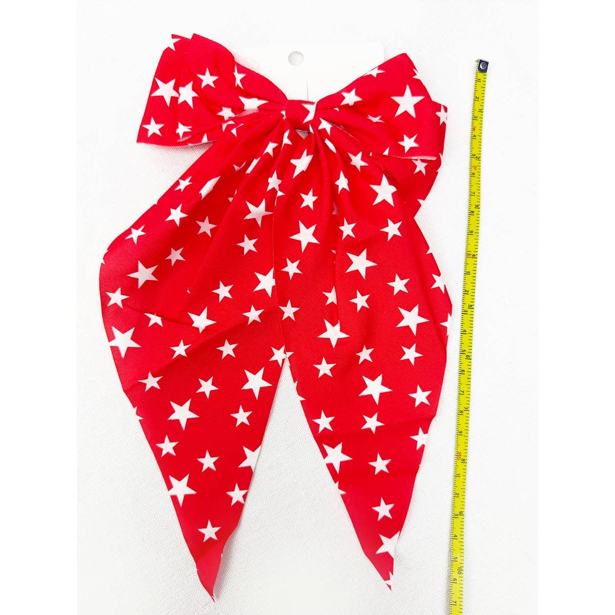 Blue and Red Star Long Tail Bow Hair Clip Set