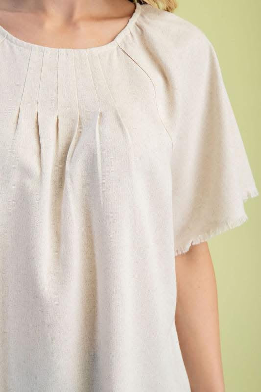 Linen short sleeve top